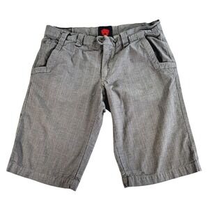 Strellson Mens Brown Plaid Casual Flat Front Shorts Size 36 90s Y2K Sk8 Vintage